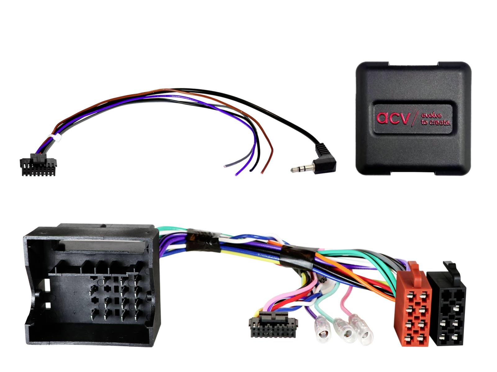 Autoinnenraum aus Sicht der vorderen Sitze, zeigt das Armaturenbrett und das Lenkrad, mit einem grünen Kreis, der das zentrale Staufach hervorhebt.