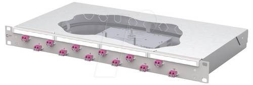 Metz Connect OpDAT fix2 Patchfeld splice 12xLC-D OM4 Patch-Panel 483 mm (19 ) 1 HE Lichtgrau