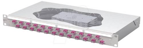 Metz Connect OpDAT fix2 Patchfeld splice 24xLC-D OM4 Patch-Panel 483 mm (19 ) 1 HE Lichtgrau