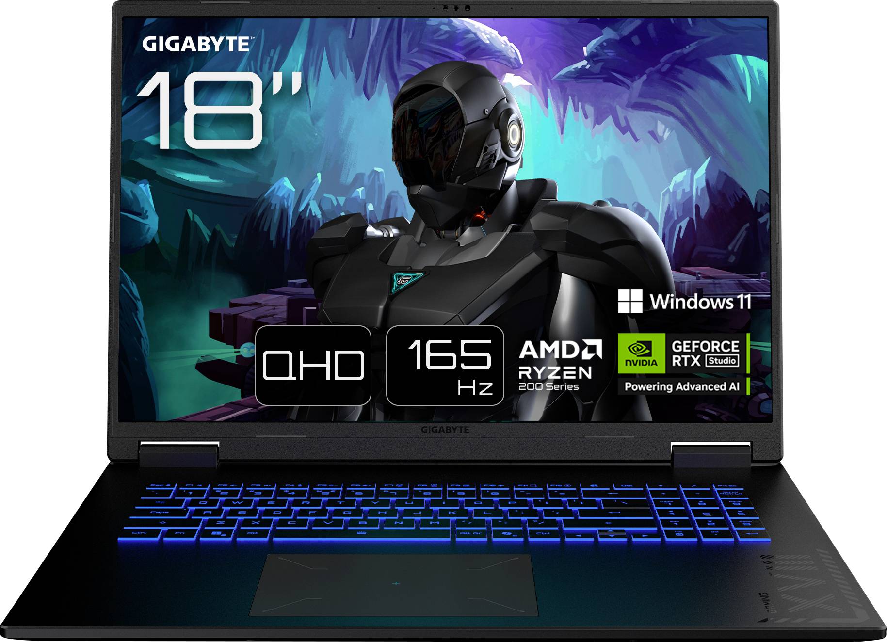 Gigabyte Gaming Notebook GAMING A18 45.7 cm (18 Zoll) WQXGA AMD Ryzen 7 260 32 GB RAM 1 TB SSD Keine Tastatur im Lieferumfang enthalten AMD AMD Rade