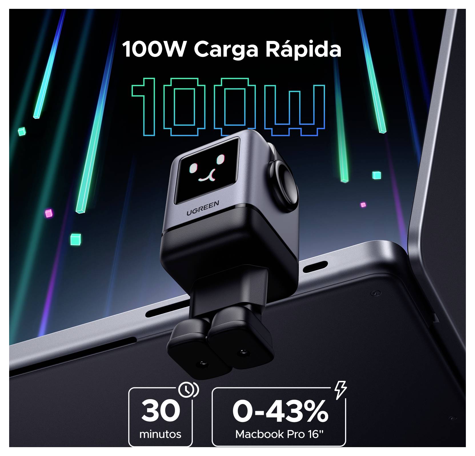 UGREEN Uno X688 USB Ladegerät 100W 3x USB-C®, 1x USB-A PPS, USB PD, Fast Charge Grau Innenbereich GaN