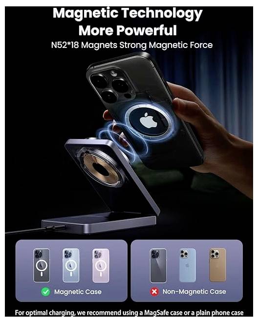 Wireless-Ladegerät-Anzeige mit Text „Wärmeerzeugung beschleunigen