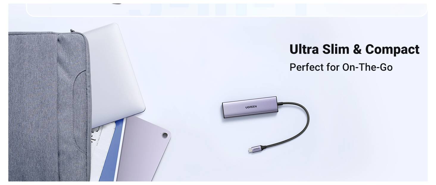 UGREEN USB-C® Dockingstation CM511 6-in-1 USB-C Hub integrierter Kartenleser