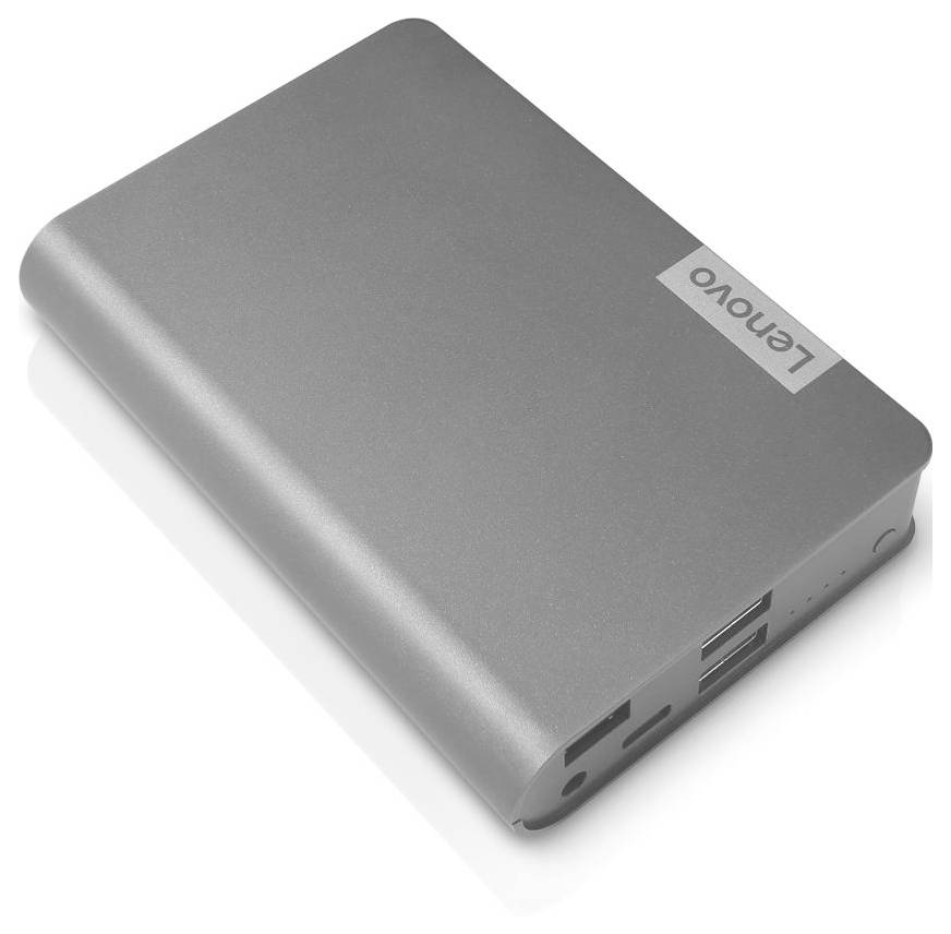 Ein silbernes tragbares Festplattenlaufwerk mit einem 