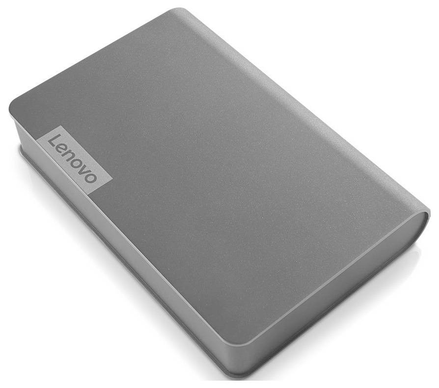 Festplatte mit elegantem grauem Design, mit dem „Lenovo