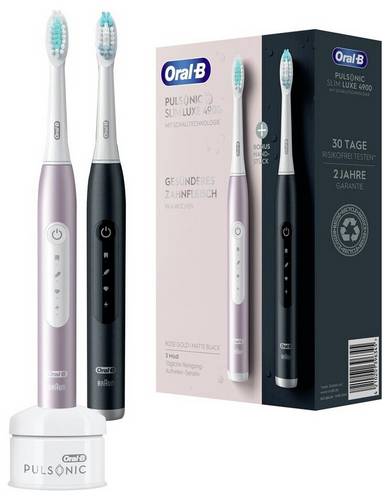 Braun Oral-B Pulsonic Slim Luxe 4900 rose gold/matte black Oral B Elektrische Zahnbürste Schallzahn