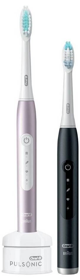 Braun Oral-B Pulsonic Slim Luxe 4900 rose gold/matte black Oral B Elektrische Zahnbürste Schallzahnbürste Rosé Quarz, Schwarz