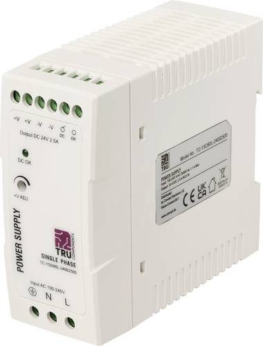 TRU COMPONENTS TC-14382312 Hutschienen-Netzteil (DIN-Rail) Verbrauch (StandBy) 0.7 W 24 V/DC 2.5 A