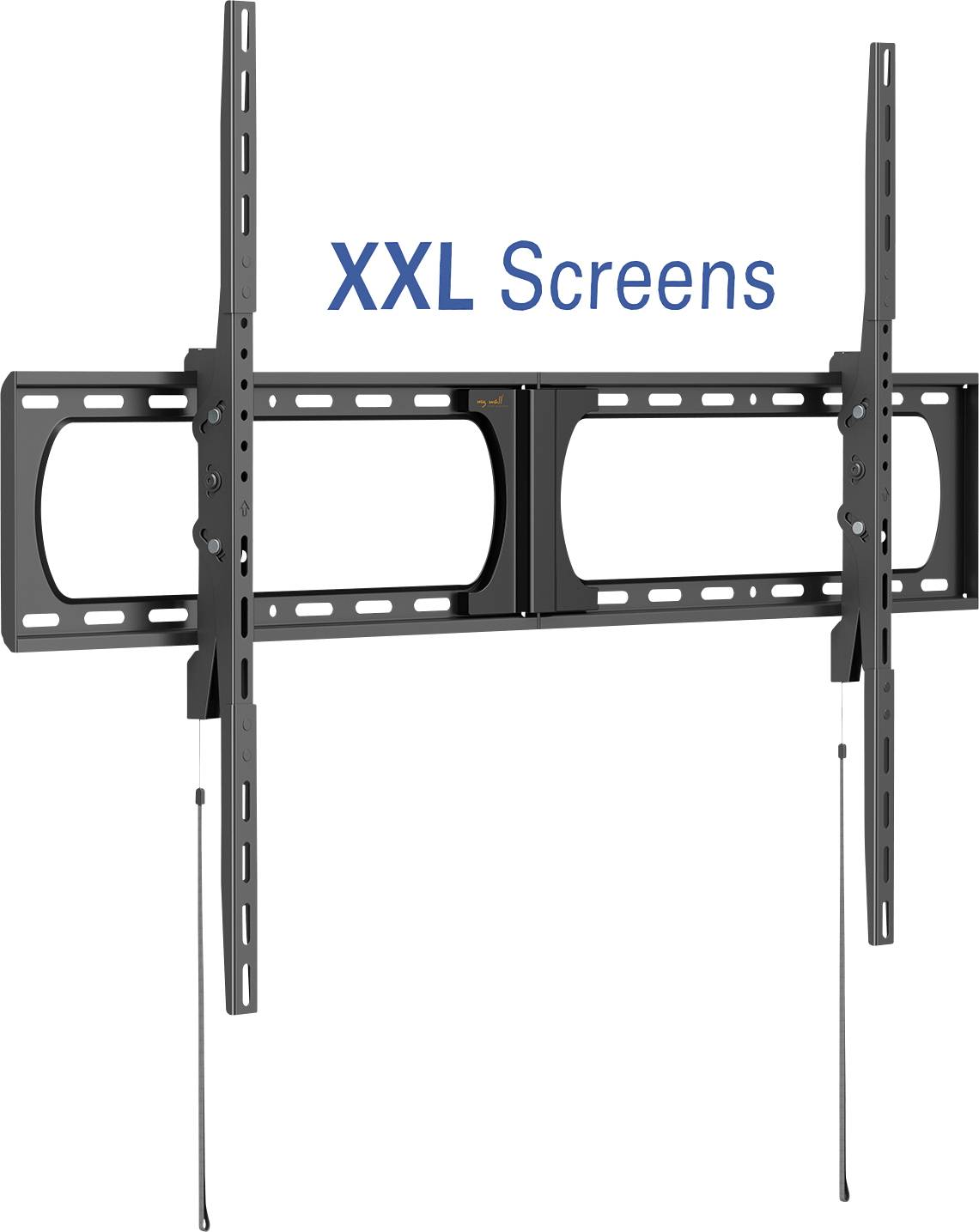'XXL Screens' Wandhalterung für große Fernsehgeräte mit verstellbaren Halterungen und vertikalen Stützstangen, die für eine stabile Montage konzipiert sind.