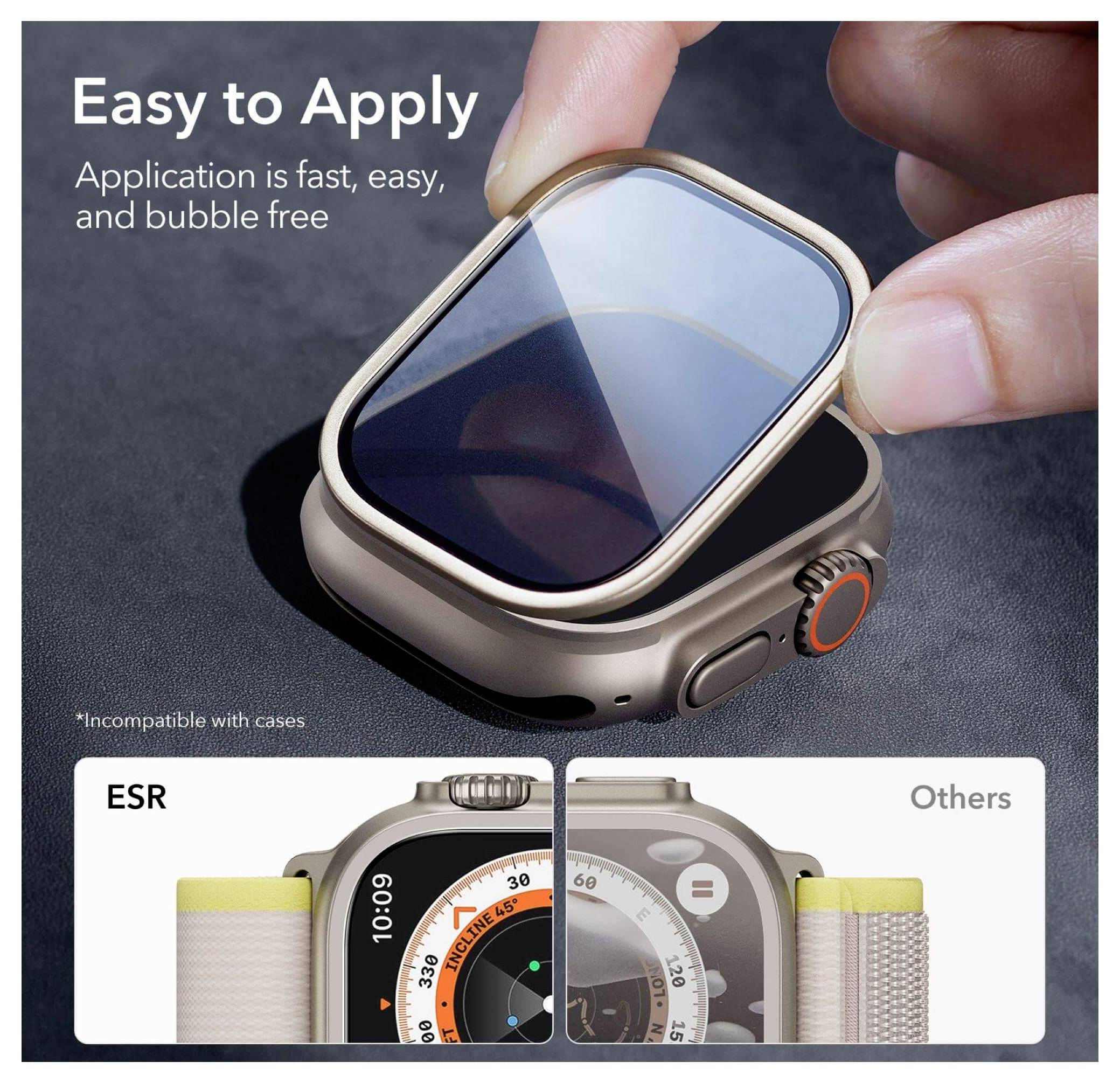 ESR Armorite Displayschutzglas Apple Watch Ultra (49 mm), Watch Ultra 2 (49 mm), Watch Ultra 3 (49 mm) 2 St. Anti-Fingerprint
