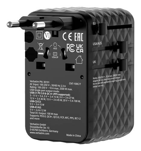 Verbatim 30191 Reiseadapter Charge ’n’ Travel