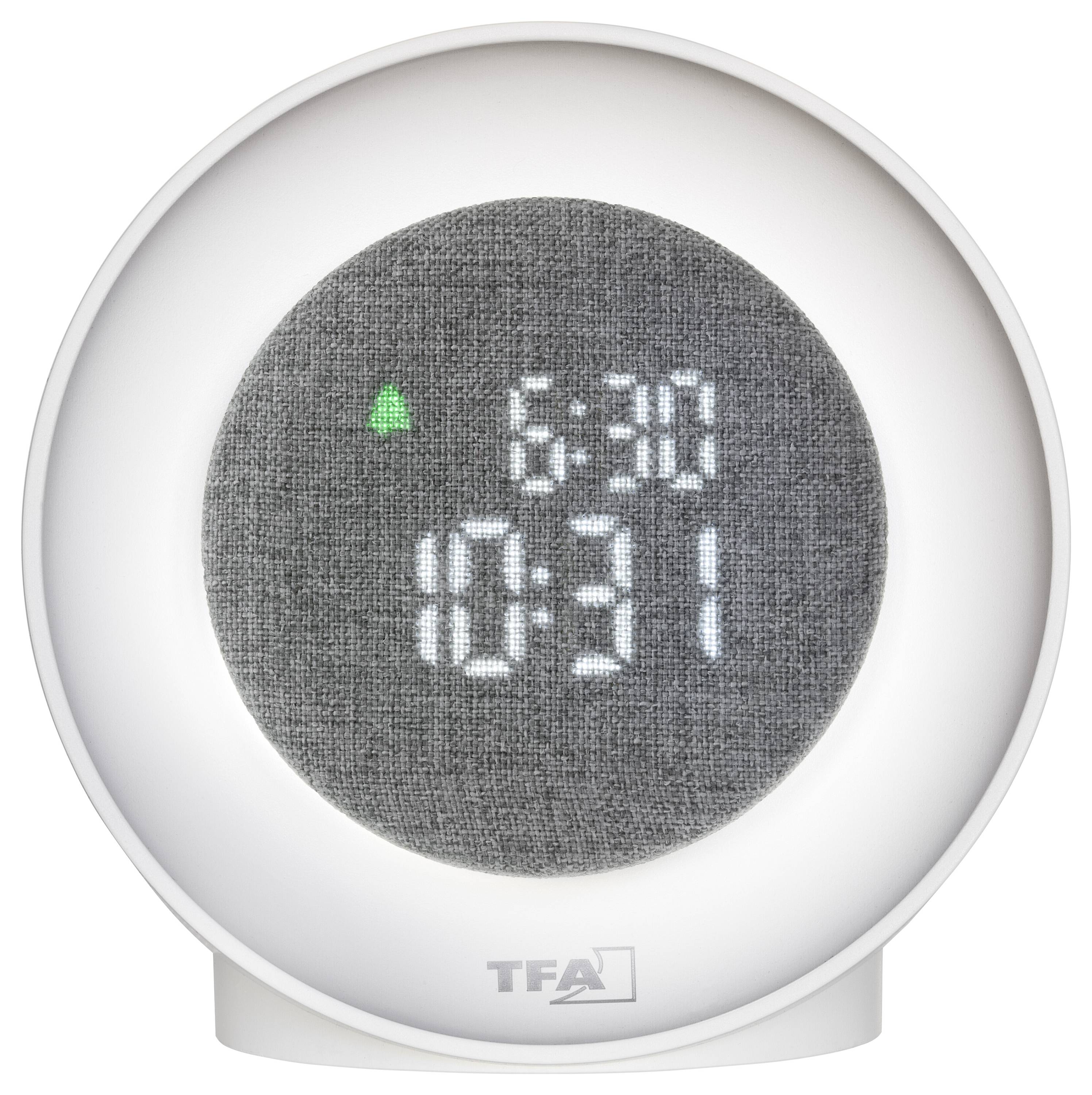 TFA Dostmann 60.2047.02 Quarz Lichtwecker Weiß Alarmzeiten 1 Ambiente Licht