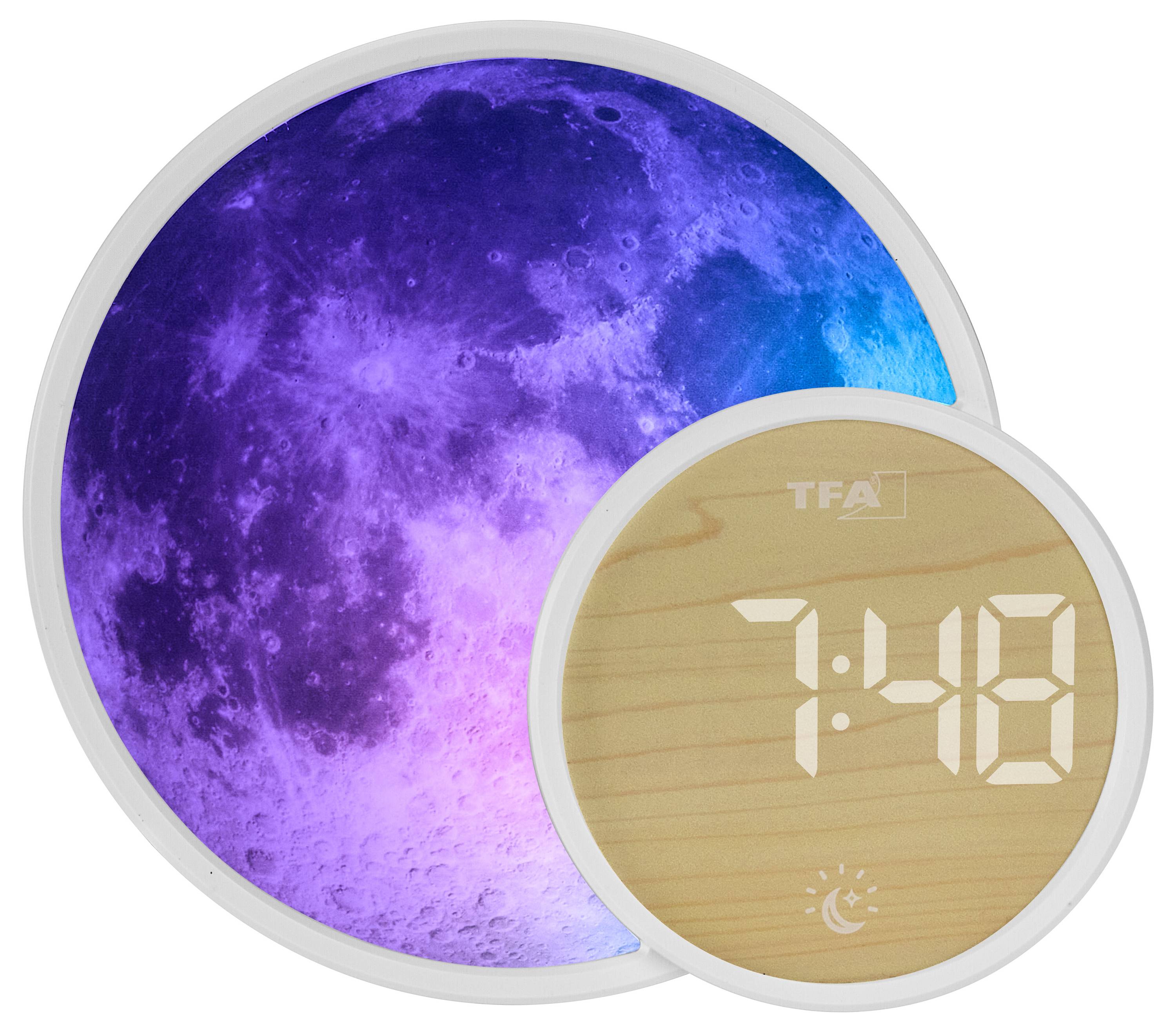 TFA Dostmann 60.2050.02 Quarz Wecker Weiß Alarmzeiten 1 USB Anschluss