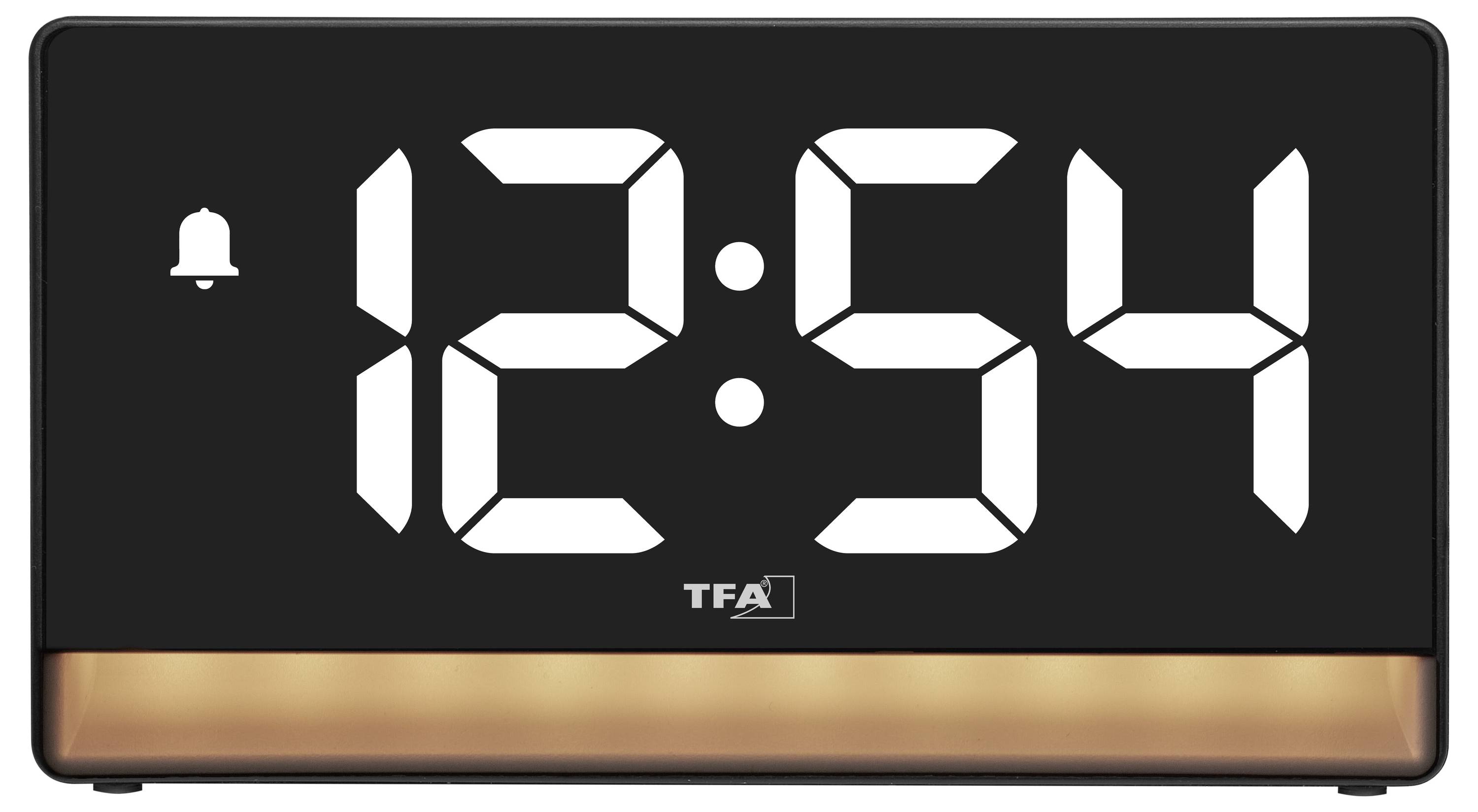 TFA Dostmann 60.2051.01 Quarz Wecker Schwarz inkl. Ladefunktion