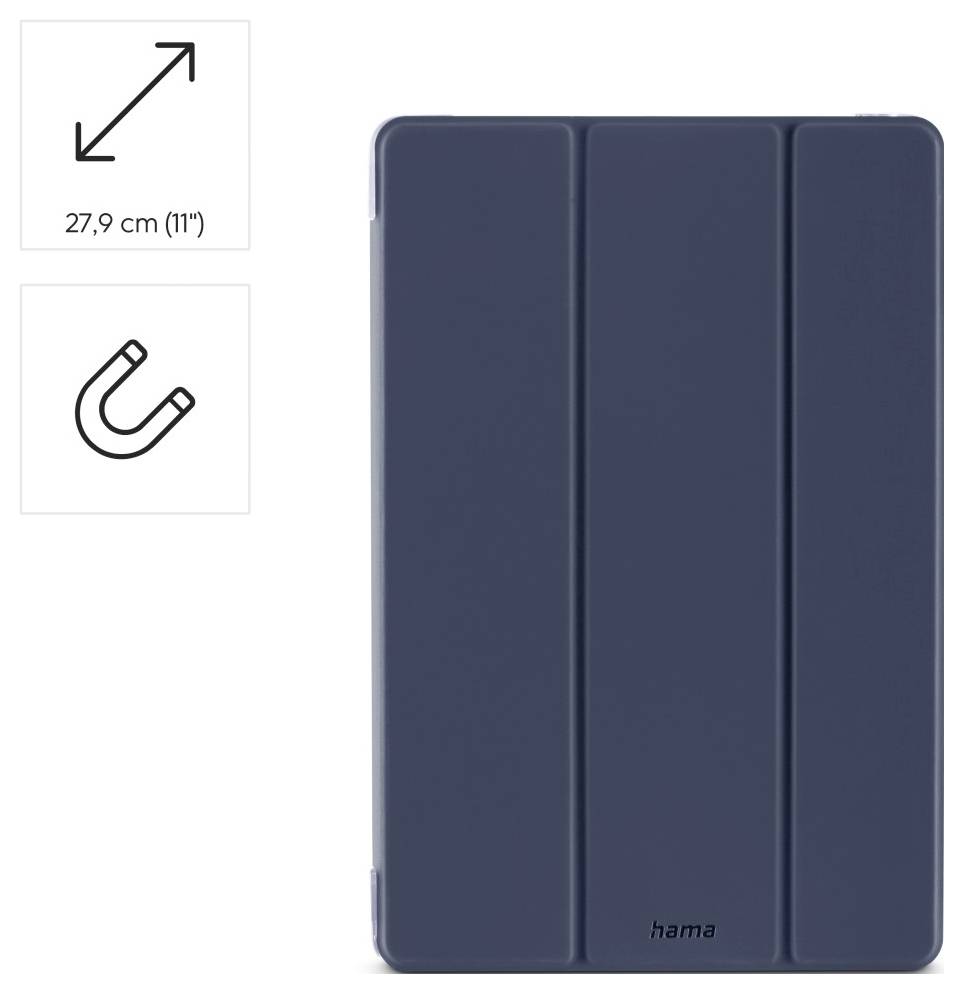 Blaues Tablet-Etui mit dreifach klappbarem Deckel, Größe 27,9 cm (11