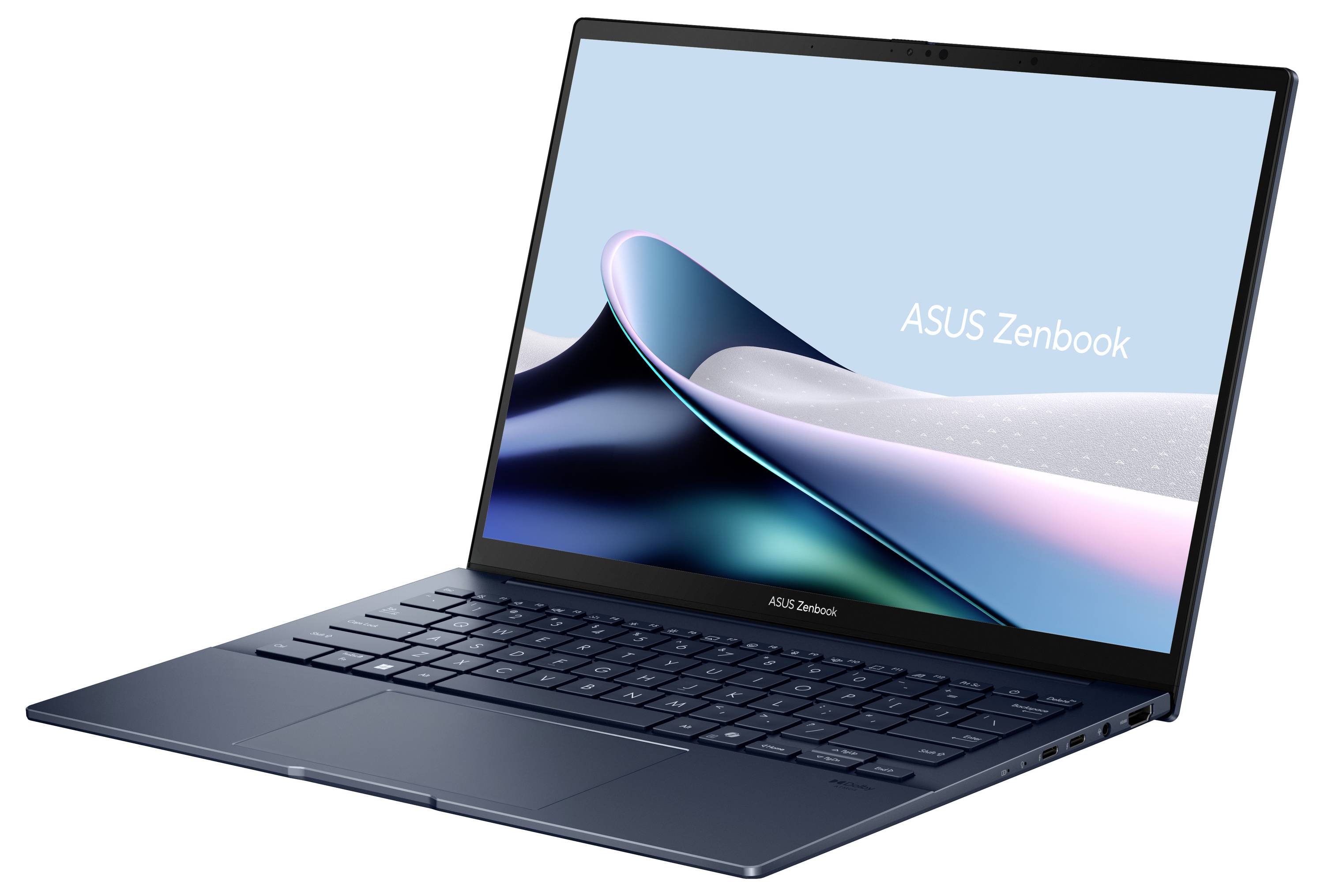 Ein elegantes aufgeklapptes Laptop-Display zeigt 