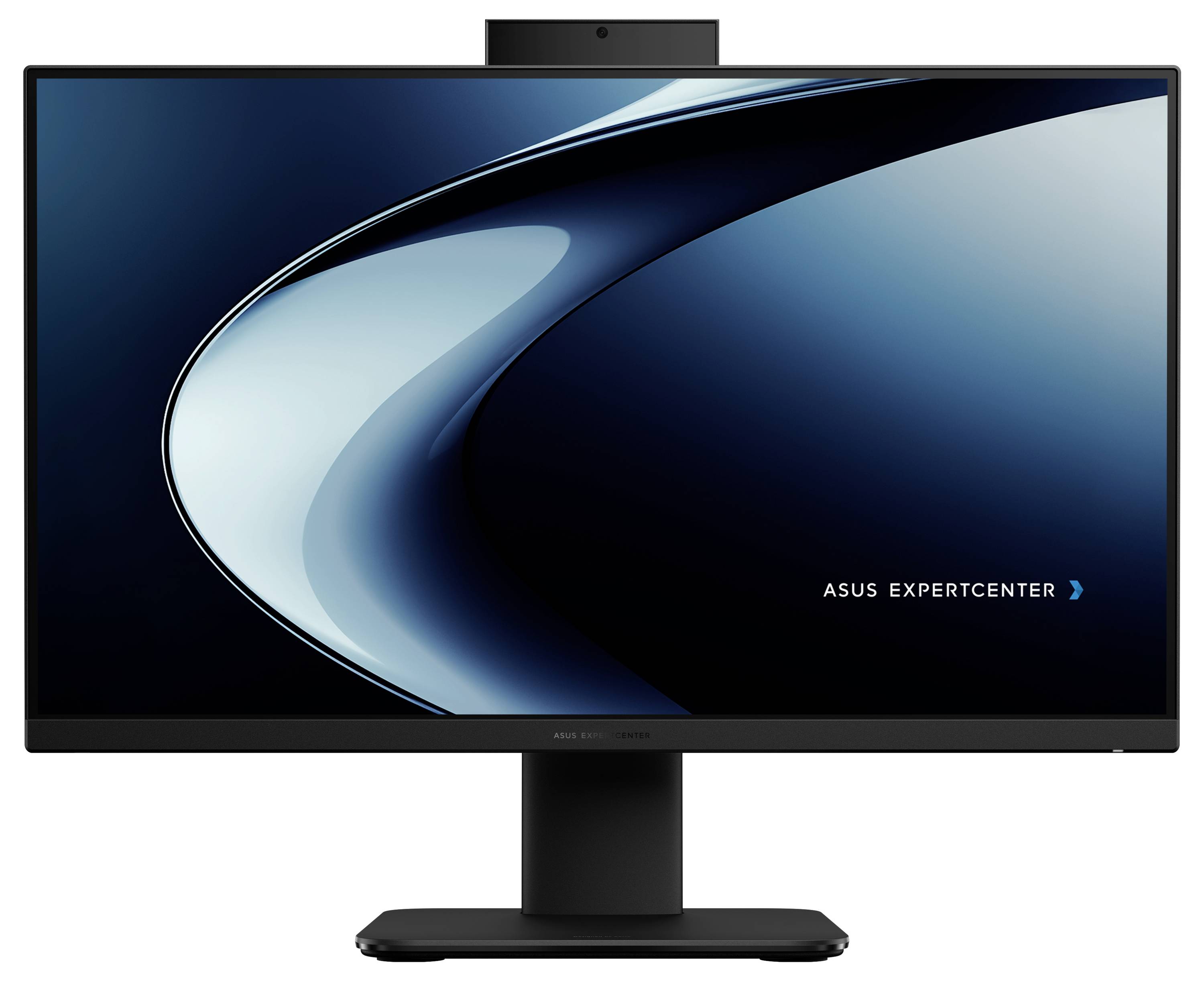 Computermonitor mit dunkelm, abstraktem Hintergrund, auf dem der Text 