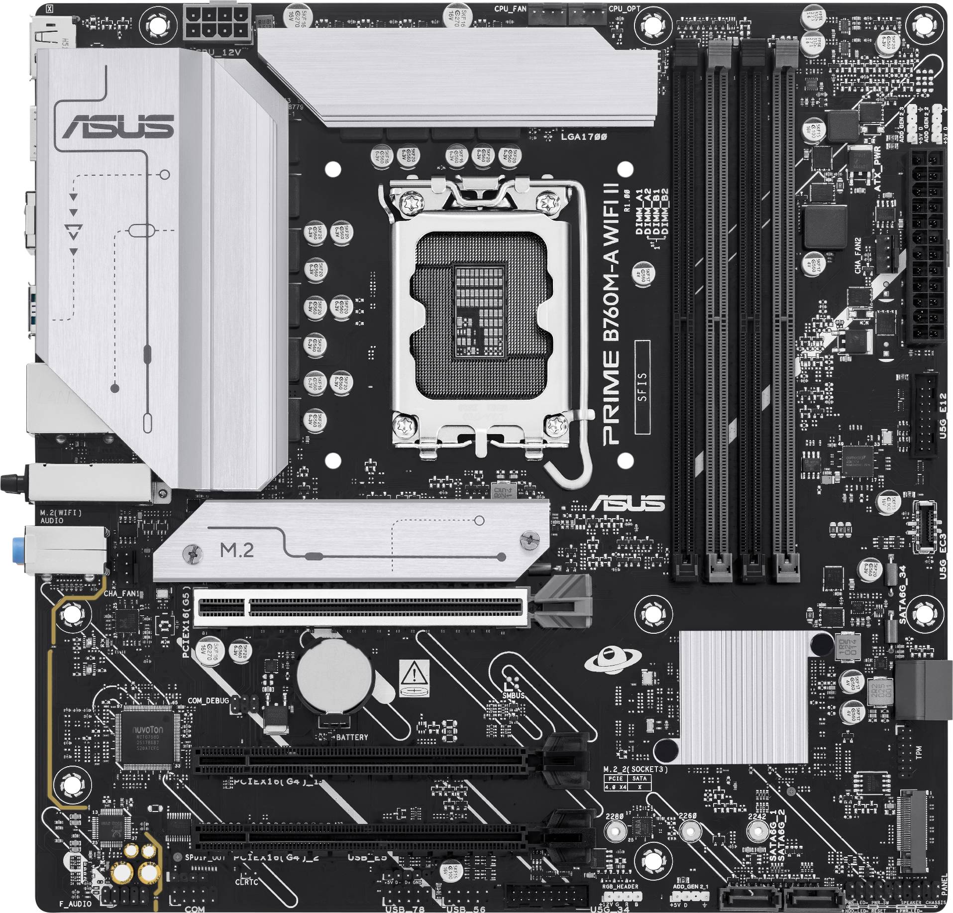 Asus PRIME B760M-A WIFI II Mainboard Sockel (PC) Intel® LGA 1700 Formfaktor (Details) Micro-ATX