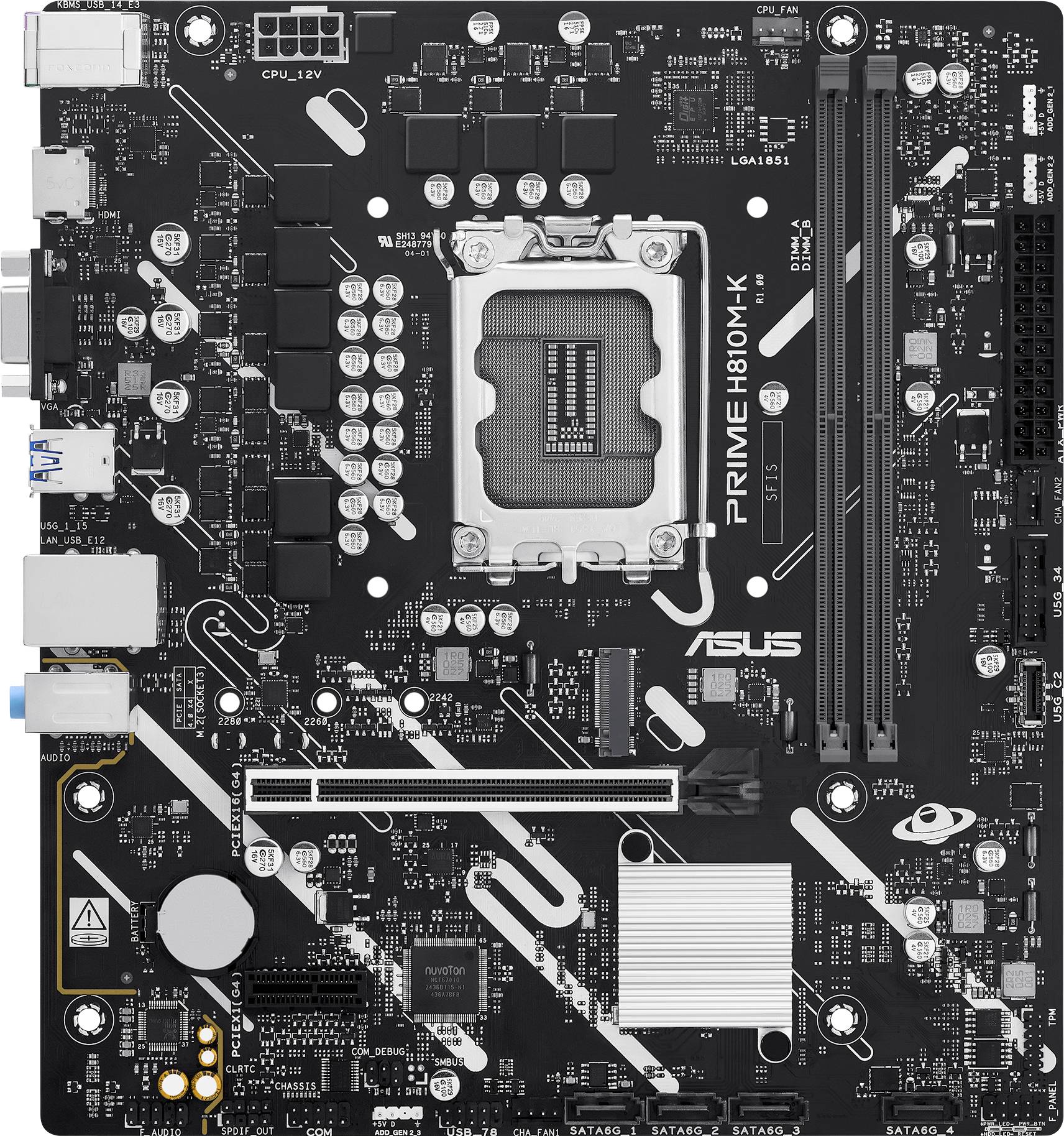 Asus PRIME H810M-K Mainboard Sockel (PC) Intel® LGA 1851 Formfaktor (Details) Micro-ATX