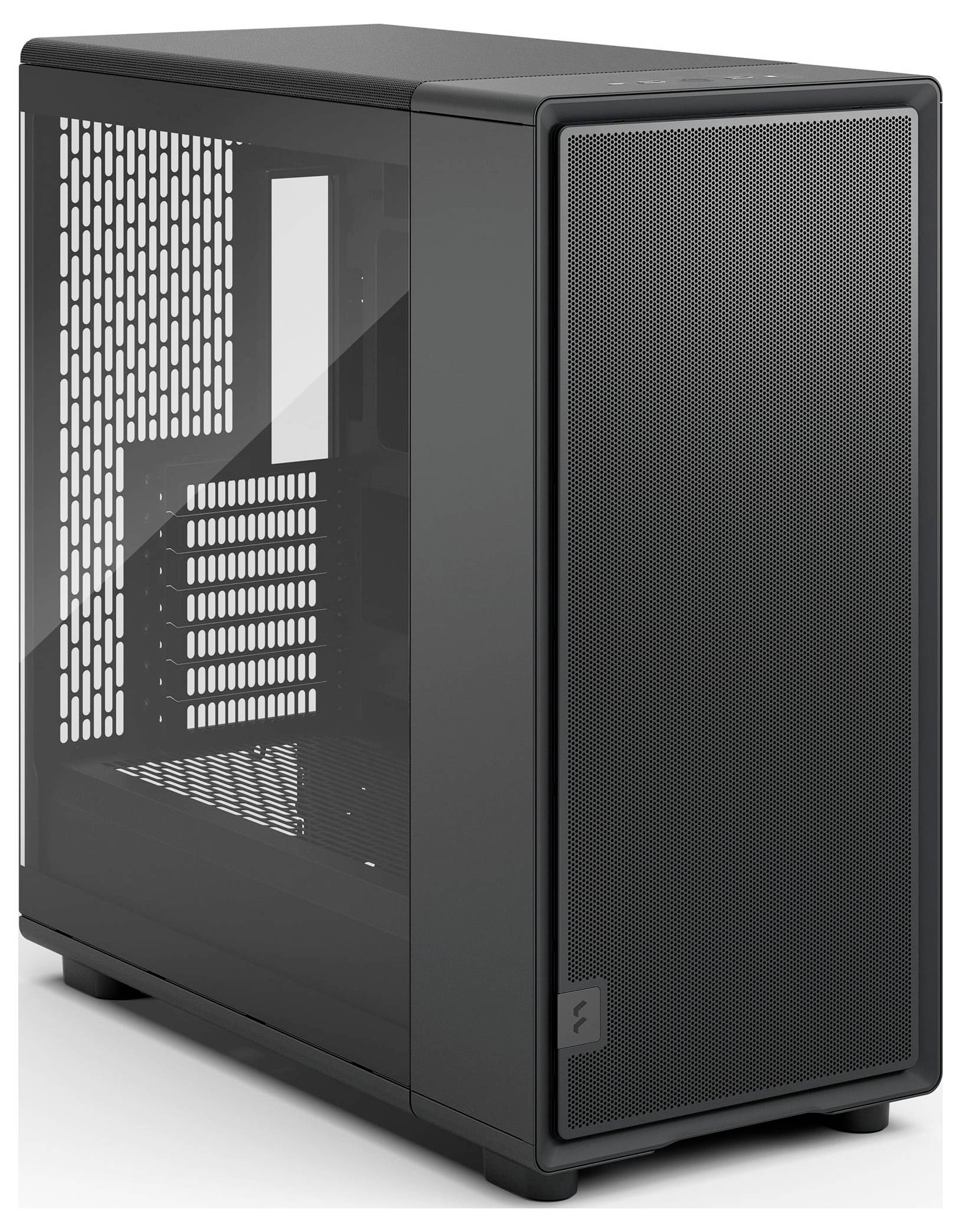 Eine Draufsicht auf einen Laptop mit einer beleuchteten RGB-Tastatur. Der Bildschirm zeigt 'ROG Strix' in roten und blauen Farben mit einem futuristischen Design.