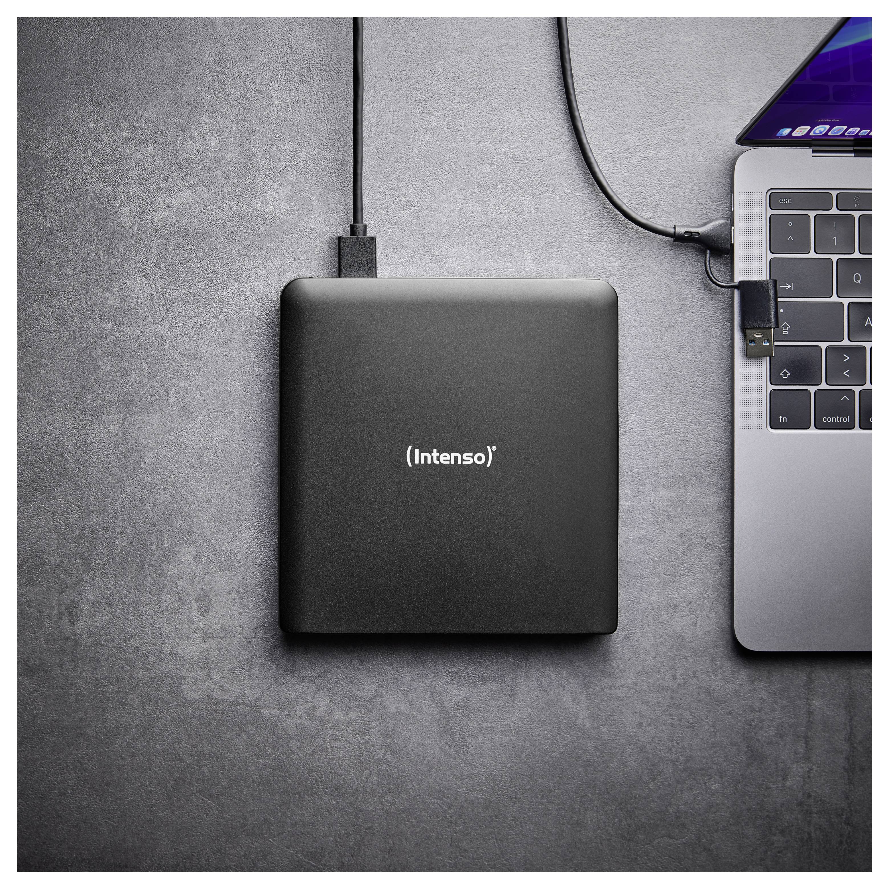 Eine externe Festplatte mit der Bezeichnung „Intenso