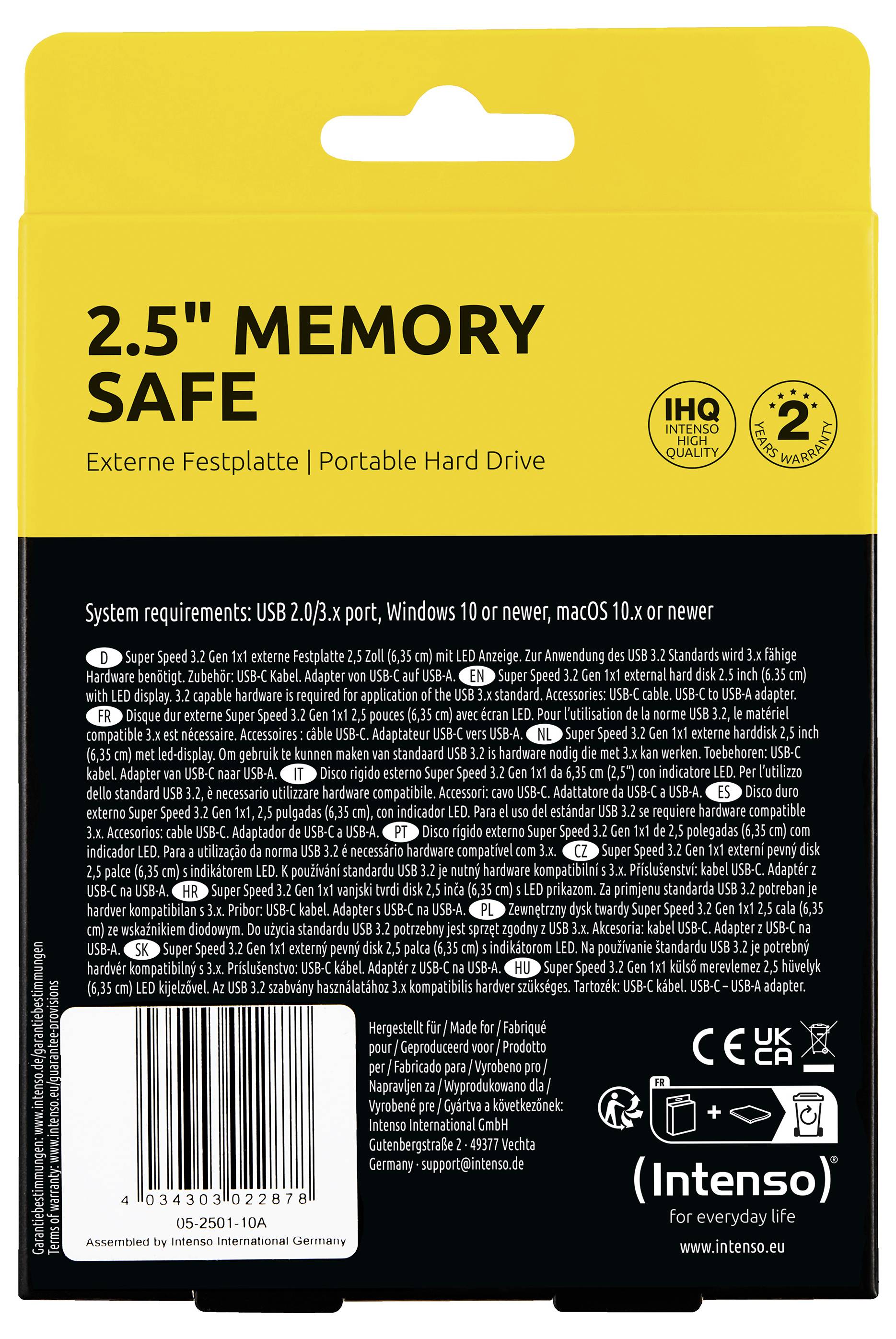 „Gelb verpacktes tragbares Festplattenlaufwerk '2.5