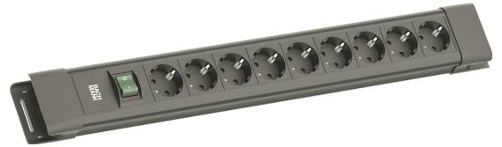 Bachmann BM005909 Steckdosenleiste mit Schalter Schwarz Schutzkontakt 1St.