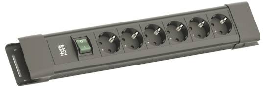 Bachmann BM005912 Steckdosenleiste mit Schalter Schwarz Schutzkontakt 1St.