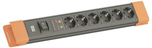 Bachmann BM005916 Überspannungsschutz-Steckdosenleiste Schwarz, Orange Schutzkontakt 1St.