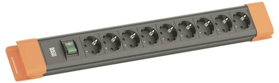 Bachmann BM005918 Steckdosenleiste mit Schalter Schwarz, Orange Schutzkontakt 1St.