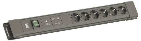 Bachmann BM005926 Überspannungsschutz-Steckdosenleiste Schwarz Schutzkontakt 1St.