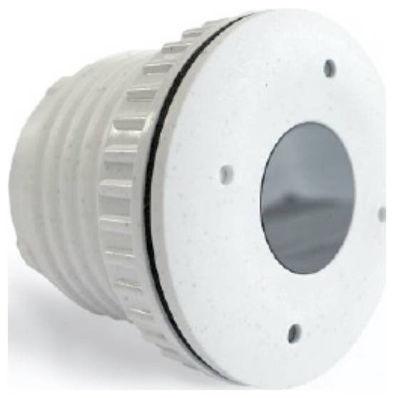 Eine Nahaufnahme eines weißen, zylindrischen Kohlenmonoxidmelders mit einem kreisförmigen schwarzen Sensor in der Mitte, entwickelt für die Haushaltssicherheit.