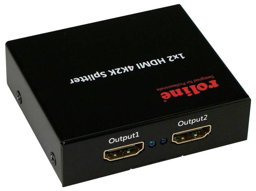 HDMI-Splitter mit zwei Ausgängen mit der Bezeichnung 