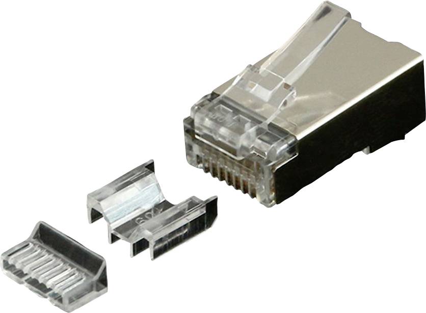Ein grün und schwarz gefärbtes Keystone-Modul mit einer weiblichen RJ45-Buchse, typischerweise verwendet für Netzwerkverkabelung in strukturierten Installationen.