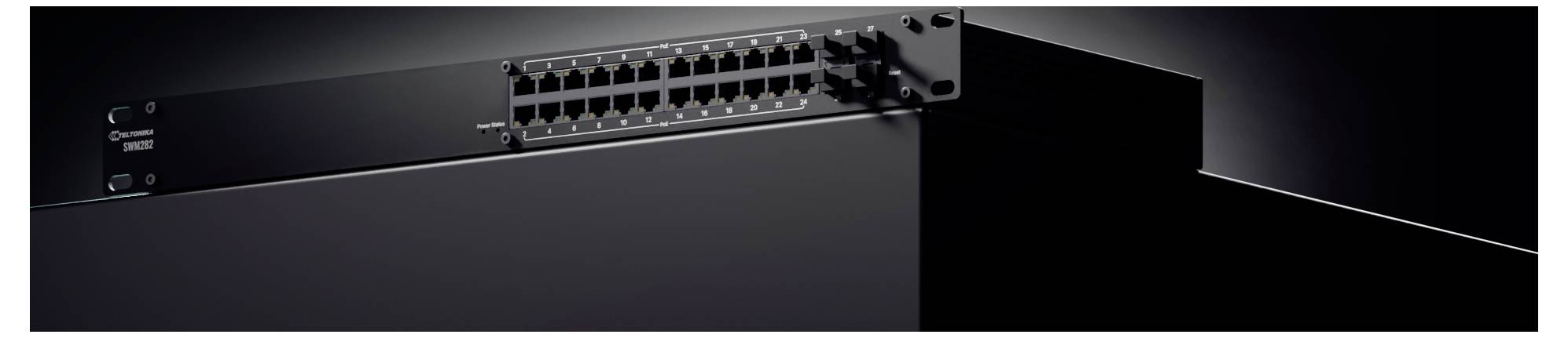 Teltonika SWM282000200 SWM282 PoE+ Managed Switch, 24 Managed Netzwerk Switch