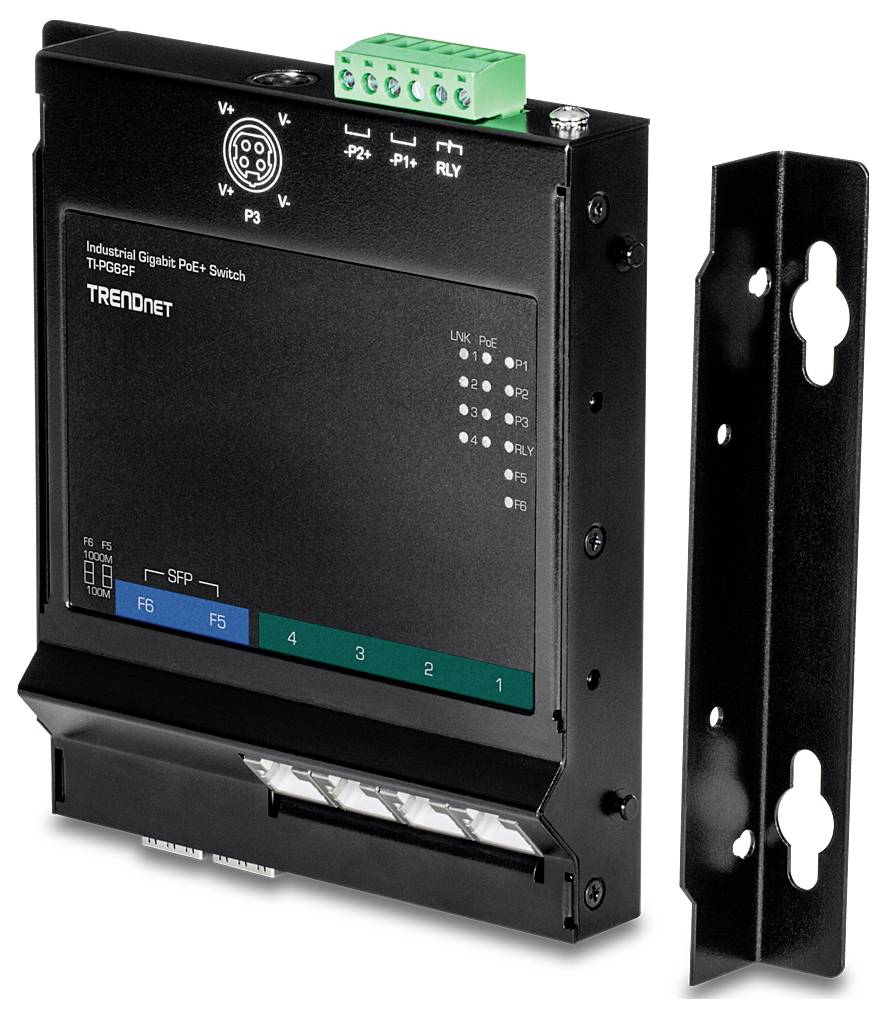 Ein silbernes elektronisches Modul mit Stecker, gekennzeichnet mit verschiedenen technischen Spezifikationen und Branding, verwendet für Datennetzwerke.