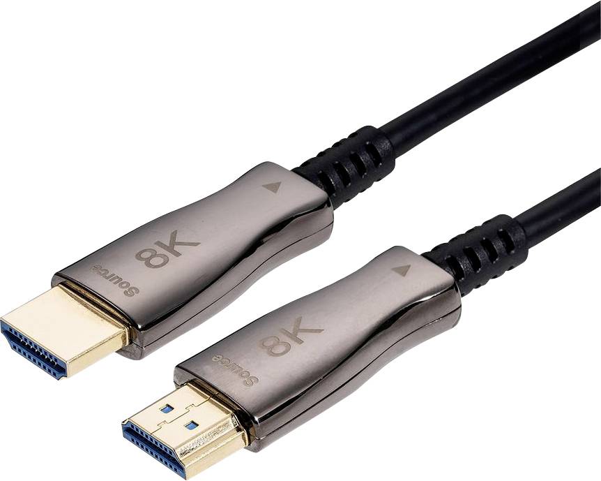 Zwei vergoldete HDMI-Kabel mit der Bezeichnung „8K