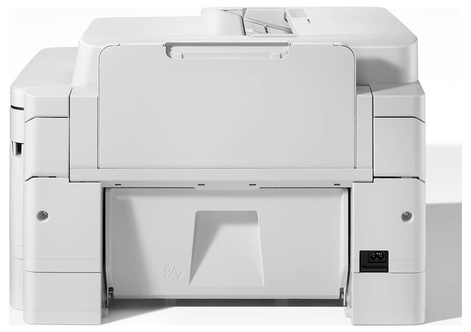 „Brother-Multifunktionsdrucker mit digitaler Anzeige und zwei Papierfächern, konzipiert für den privaten Gebrauch oder das Büro.