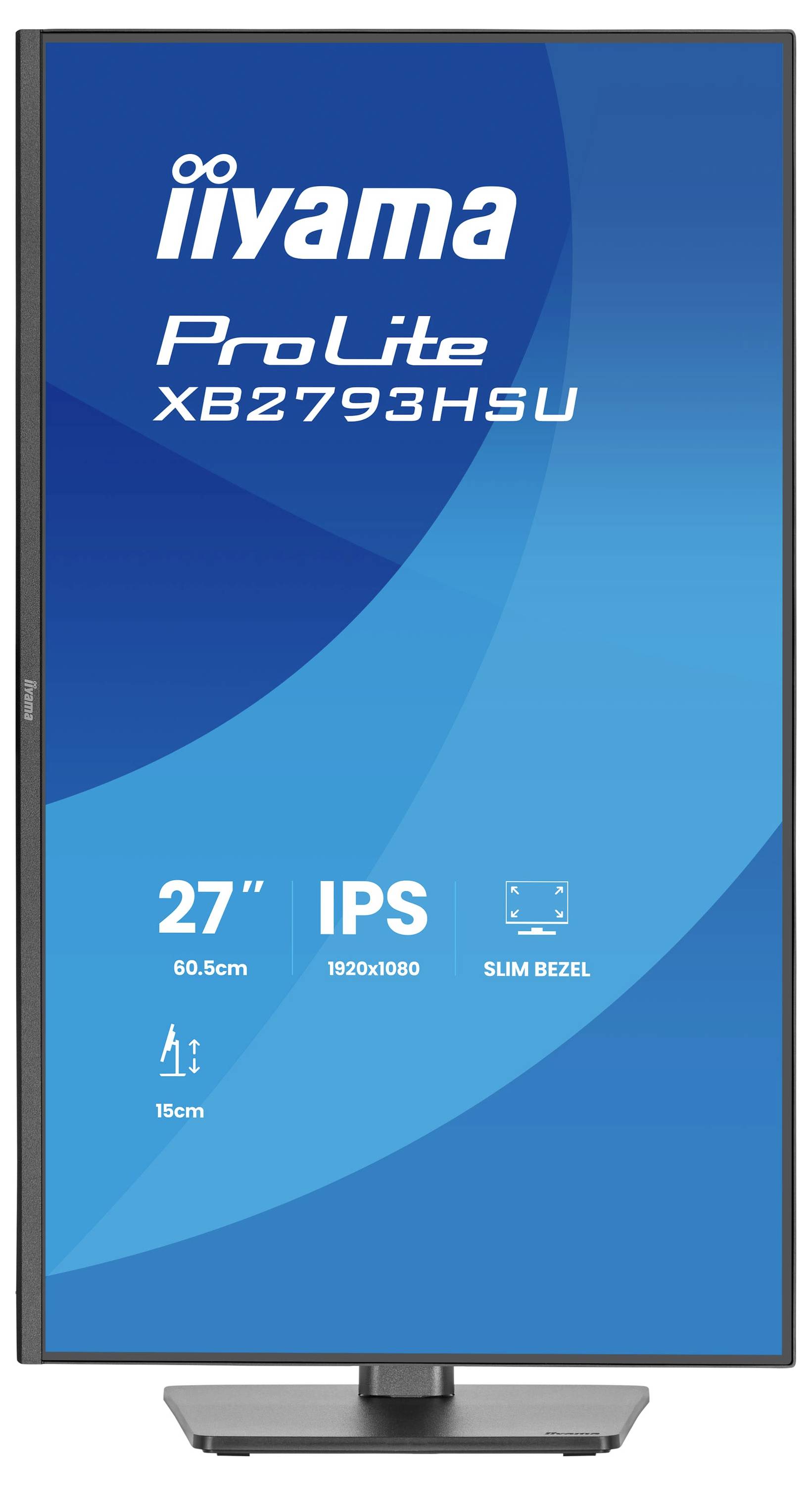 Ein 27-Zoll-Iiyama-ProLite-Monitor mit IPS-Display, Full-HD-Auflösung von 1920x1080 und schmalem Rahmendesign.