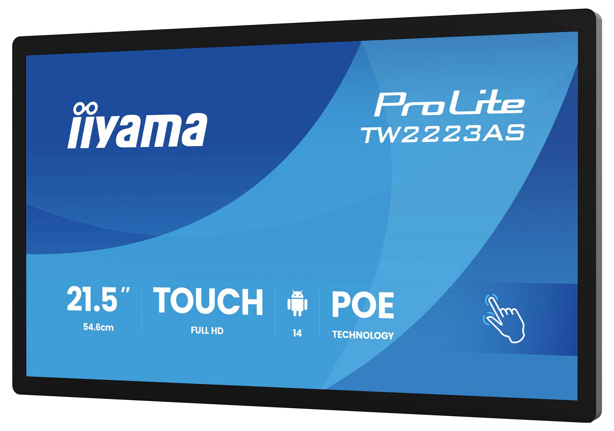 iiyama ProLite TW2223AS Touchscreen-Monitor; 21,5 Zoll; Full HD; Android; POE-Technologie.