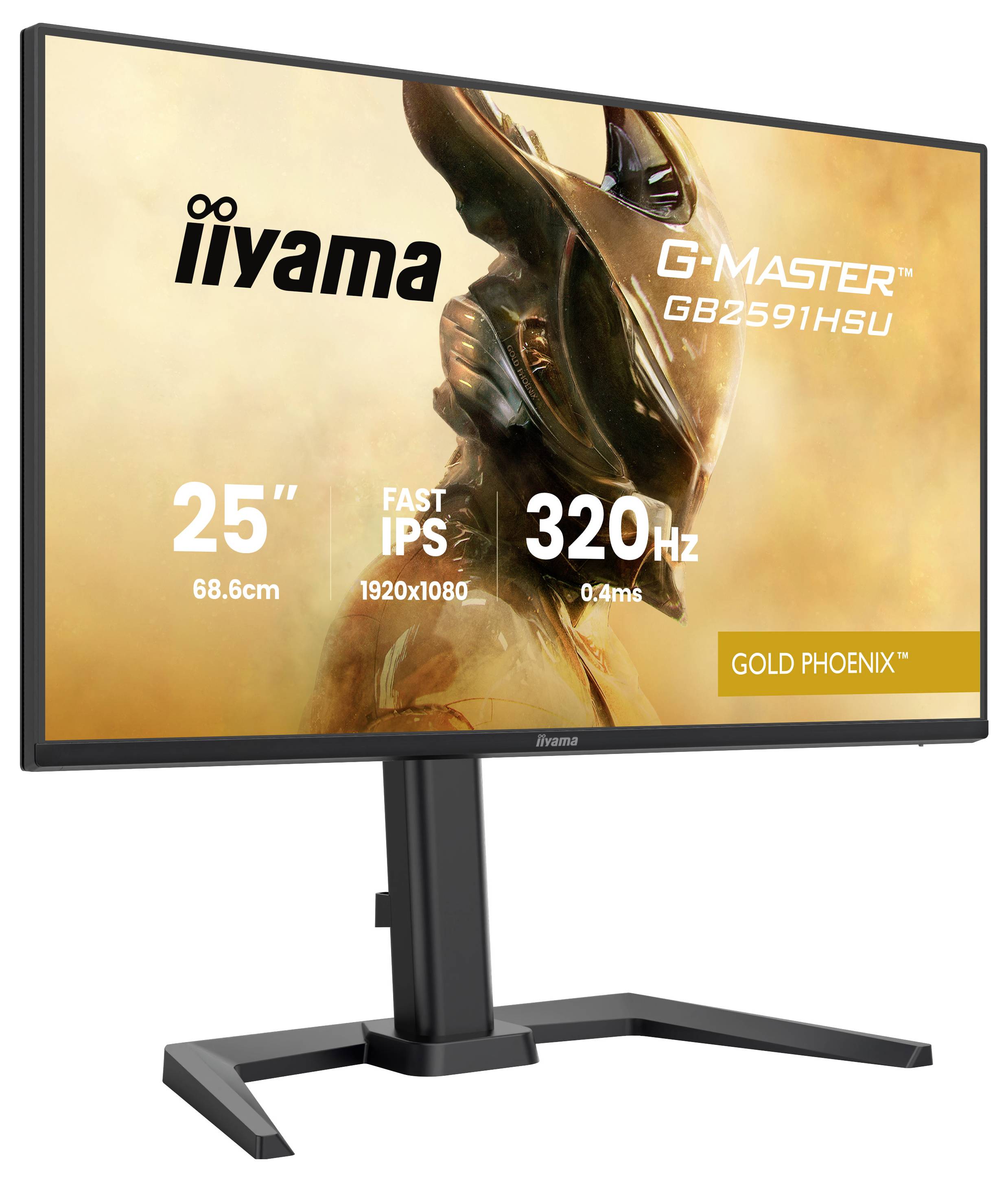 „Iiyama G-Master GB2591HSU Monitor mit Fast IPS, 25-Zoll-Bildschirm, 320Hz Bildwiederholungsrate, 1920x1080 Auflösung, Design „Gold Phoenix