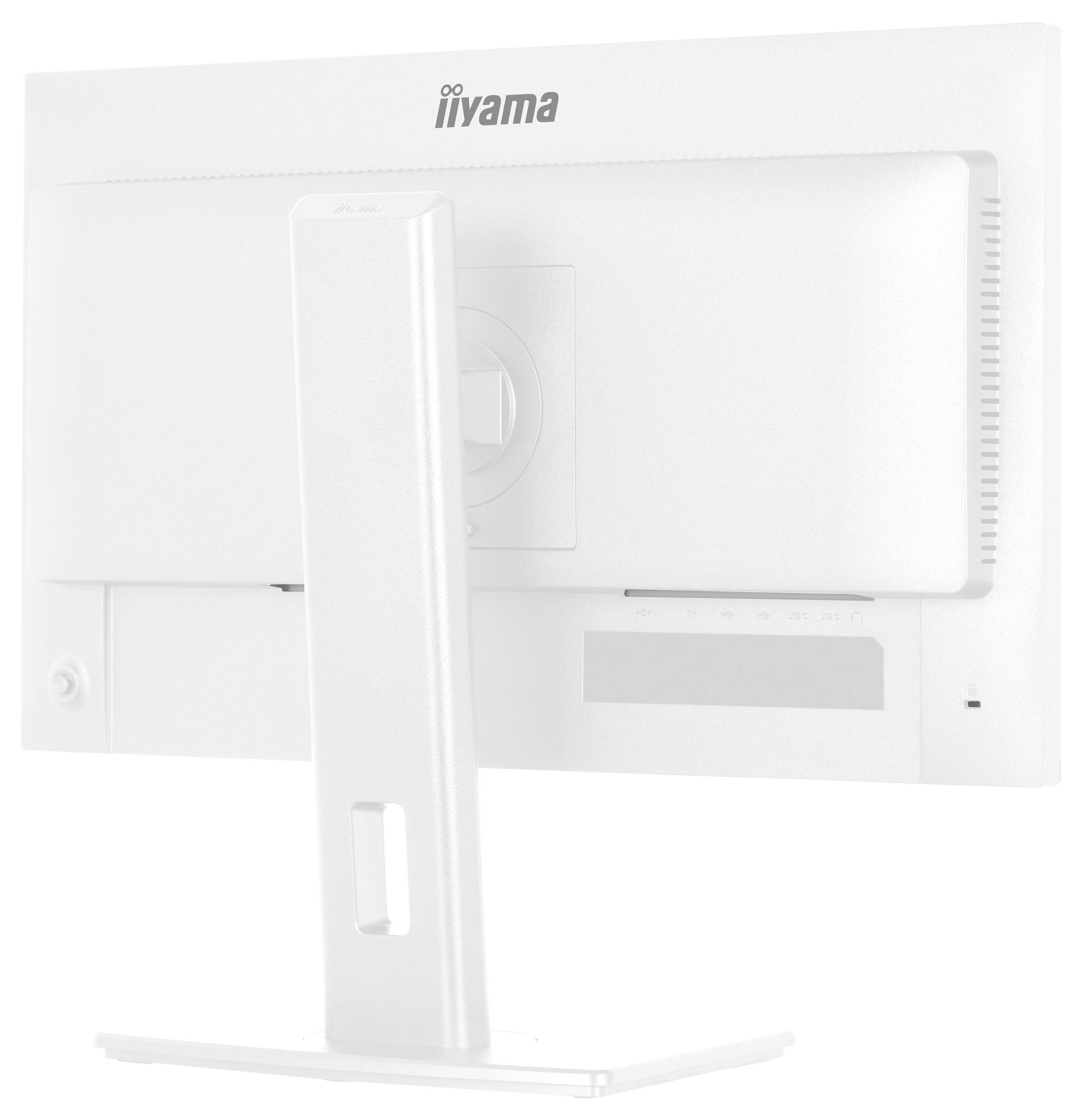 Graue Flachbildfernseh-Wandhalterung mit mehreren Schlitzen für verstellbare Befestigung.