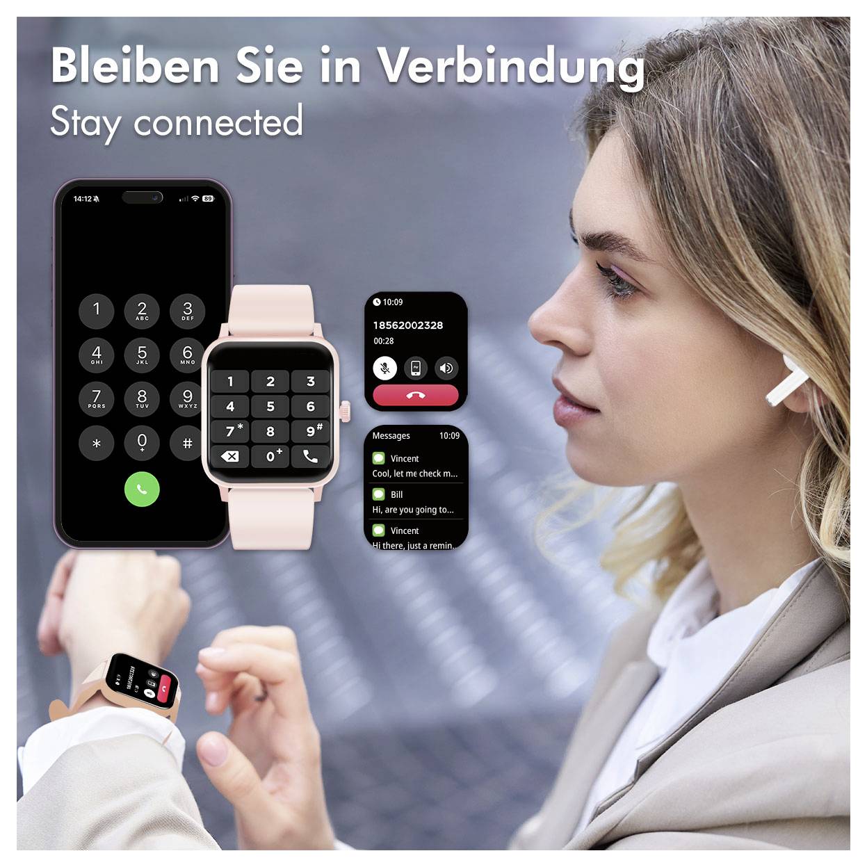 LogiLink SW0001B Smartwatch Schwarz