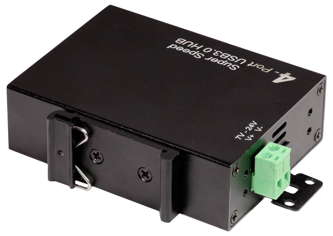 LogiLink UA0443 USB-Hub USB-A (USB 3.0) USB 3.0 5 GBit/s für industrielle Anwendungen Schwarz UA0443