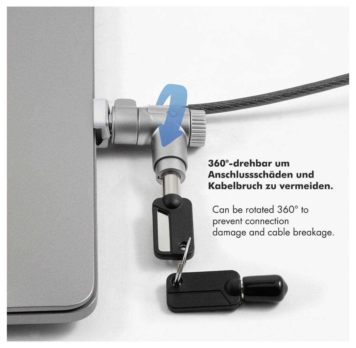 LogiLink Laptop Schloss Schlüsselschloss inkl. 2 Schlüssel NBS015