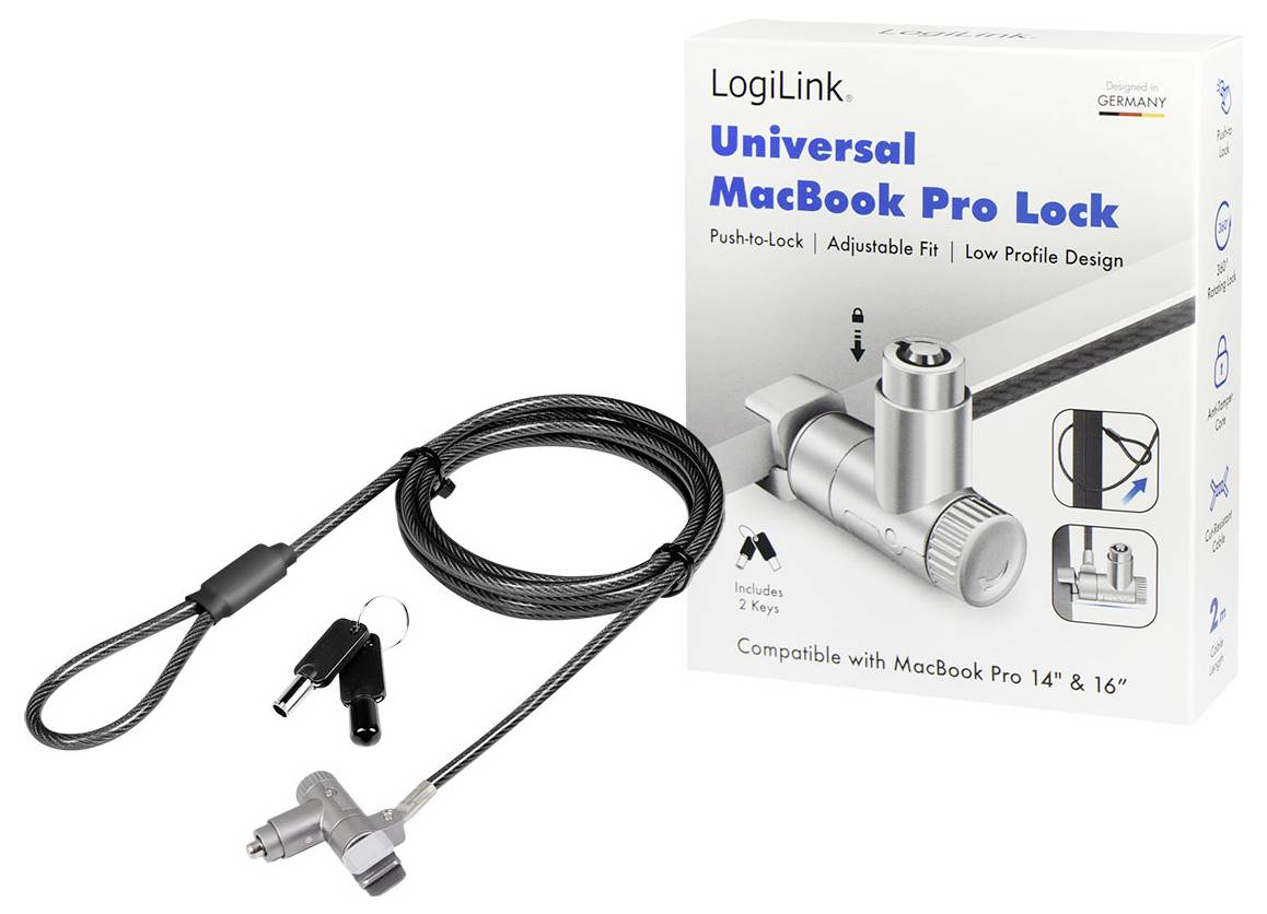 LogiLink Laptop Schloss Schlüsselschloss inkl. 2 Schlüssel NBS015