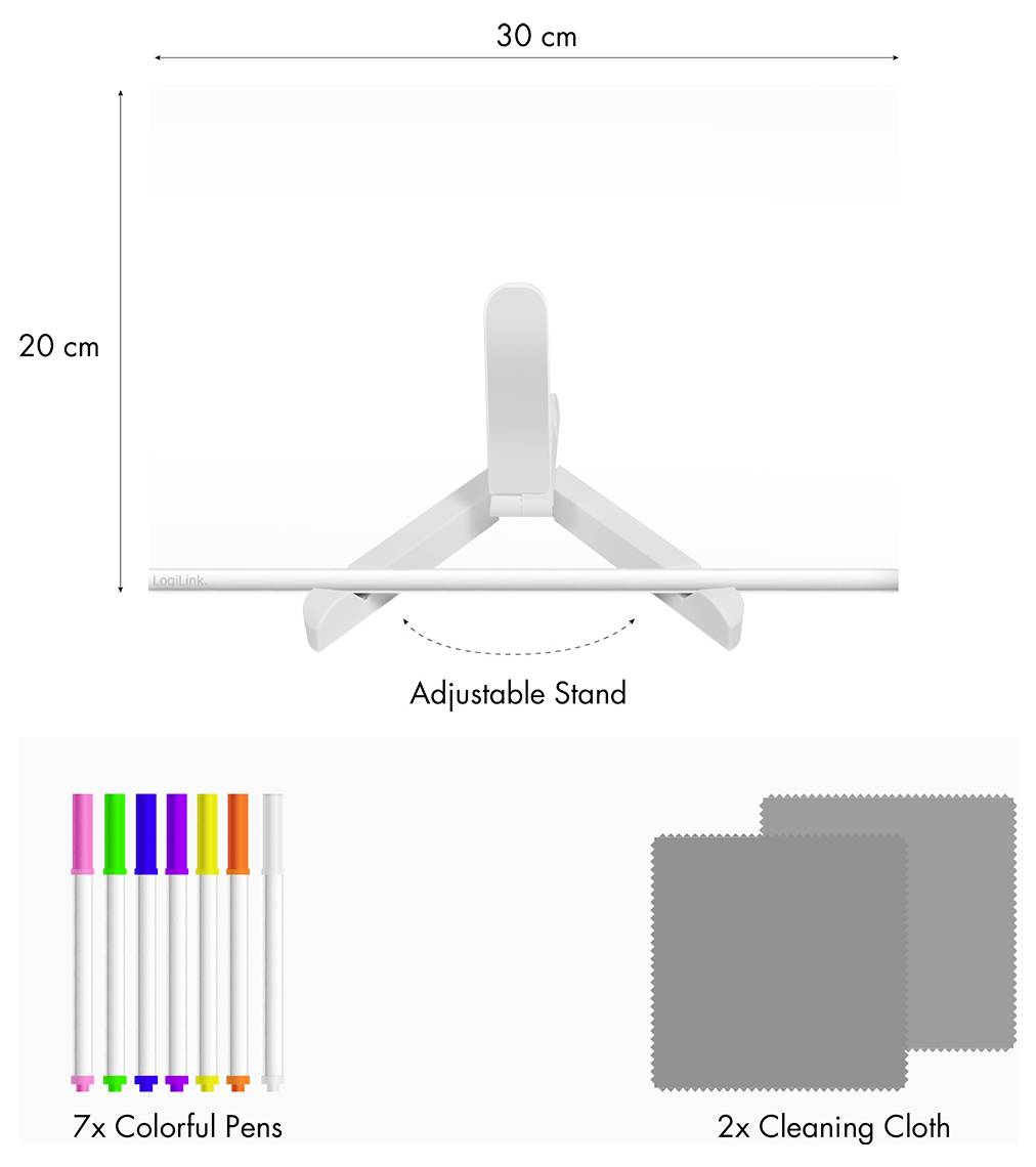 LogiLink Schreibtafel AA0192 Transparent Acryl 1St.