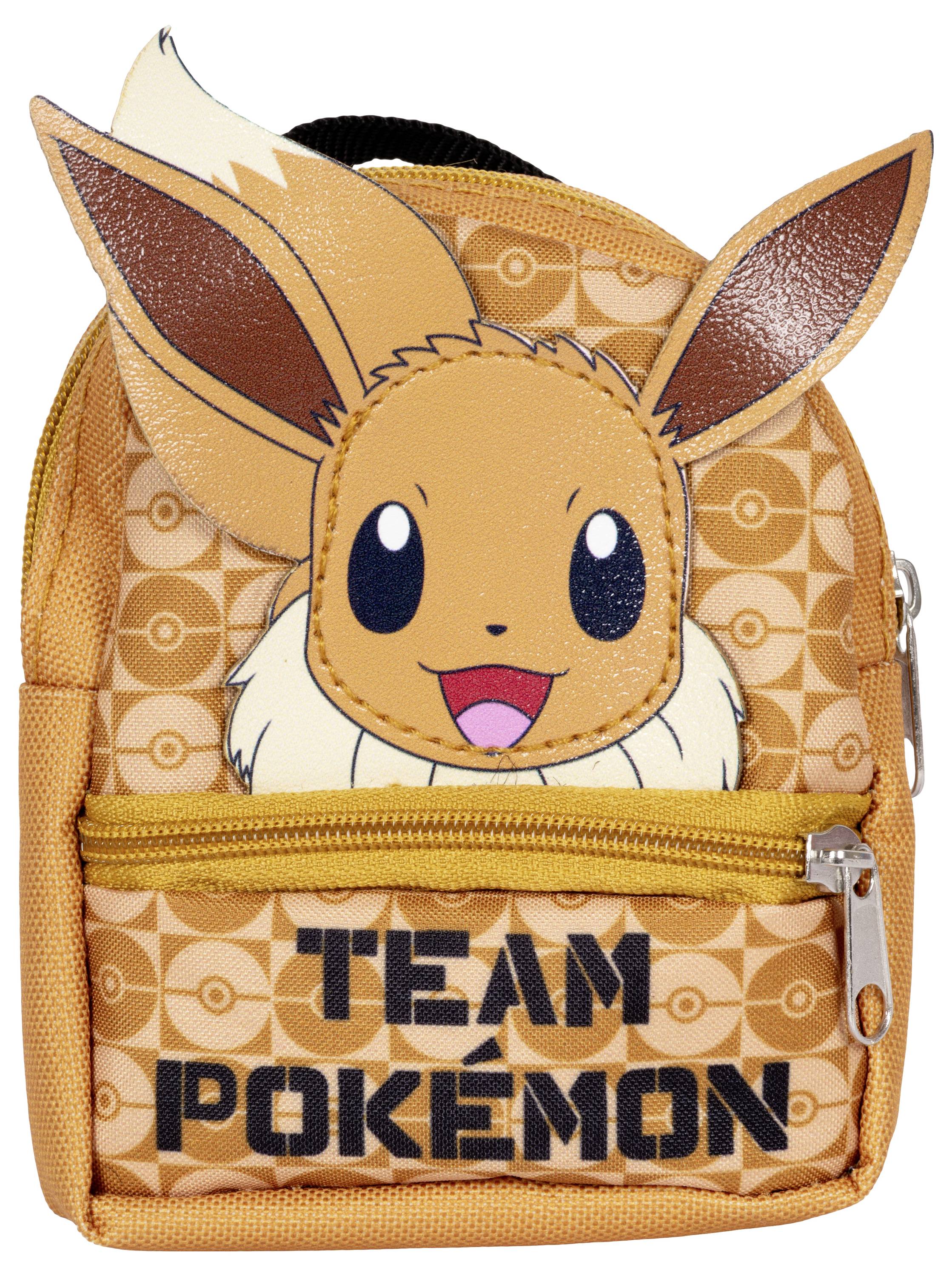 Orangener Rucksack mit einem Bild eines lächelnden Cartoon-Tieres mit großen Ohren und der Aufschrift 