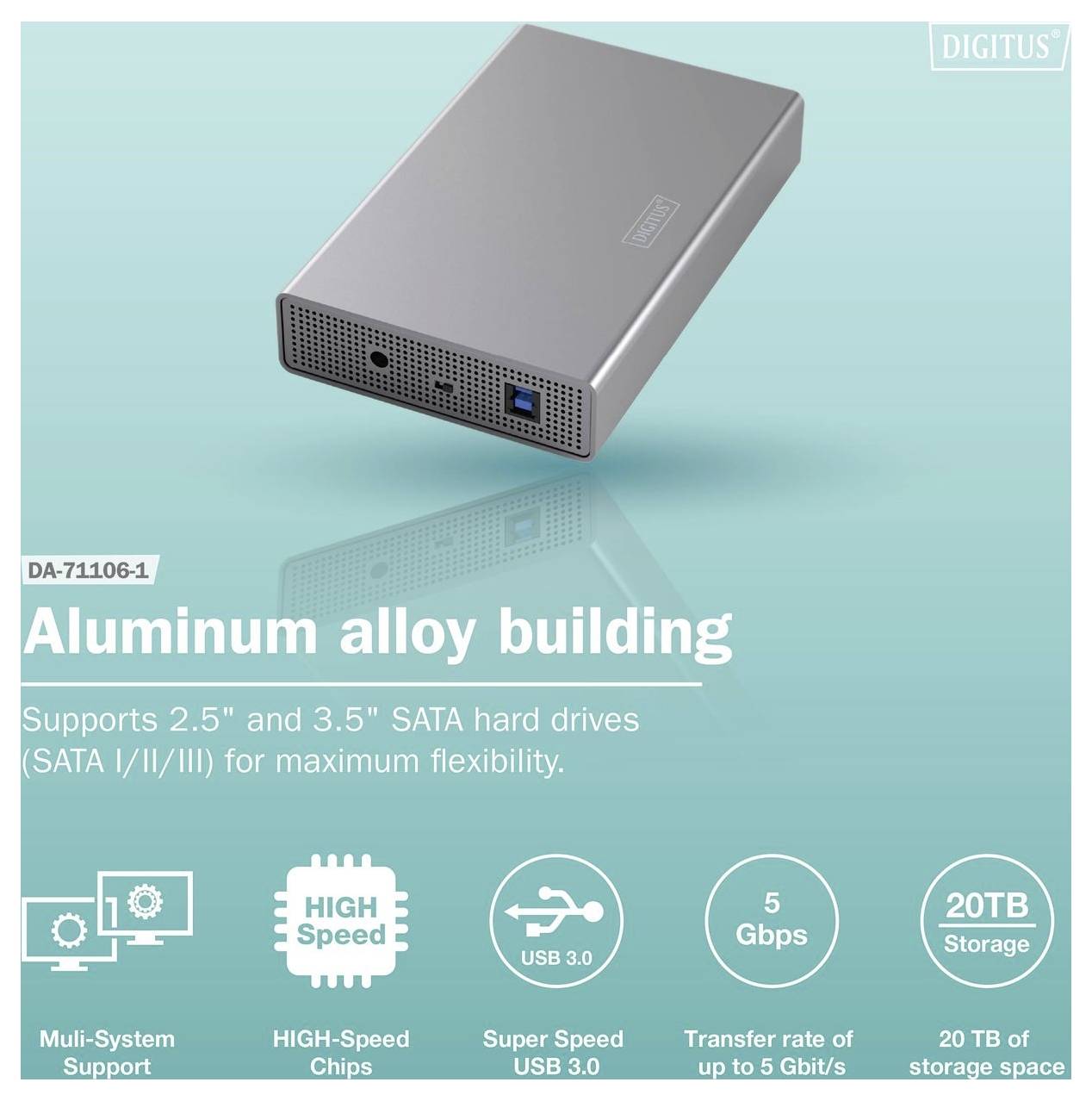 Aluminium-Legierungs-Gehäuse für 2,5