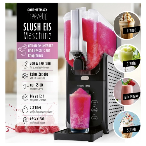 GourmetMaxx Slushy Ice Maker 200W schwarz/grau Slush/Slushy Maschine 2.8l